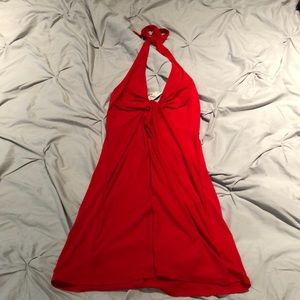 Express Red Halter Dress